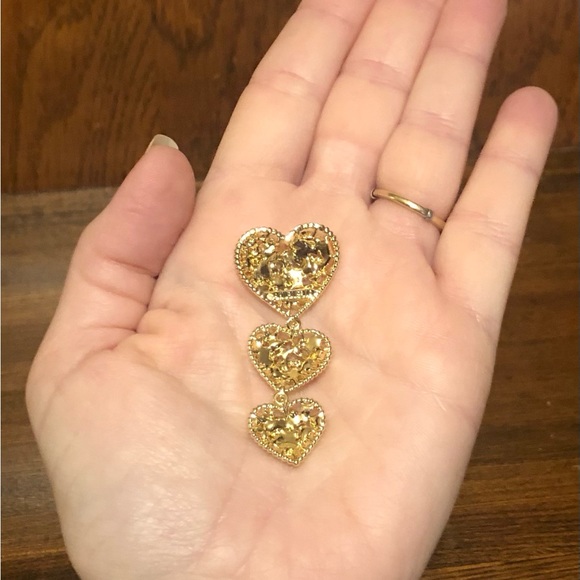 NIB-Baublebar-Heart Dangle Earrings-Glass Stones-Surgical Steel-Hypoallergenic - Picture 3 of 5